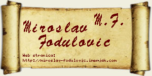 Miroslav Fodulović vizit kartica